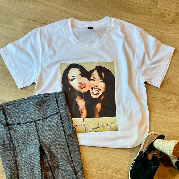 Selena & Aaliyah Together Forever, XL, White, 100% Ring Spun Cotton. Unisex - Picture 2 of 6